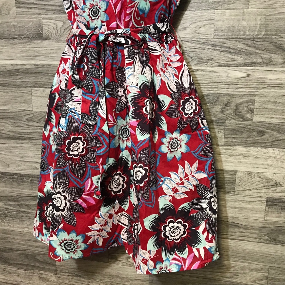 Talbots Red Flower Print Dress - Picture 4 of 9